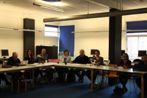 redacteuren bij training